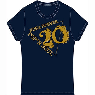 20周年記念Tシャツ「POP`N SOUL 20」ネイビー レディース