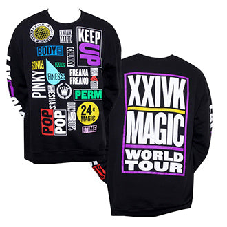 Lyric Phrase Slim Fit Crewneck Sweatshirt Black