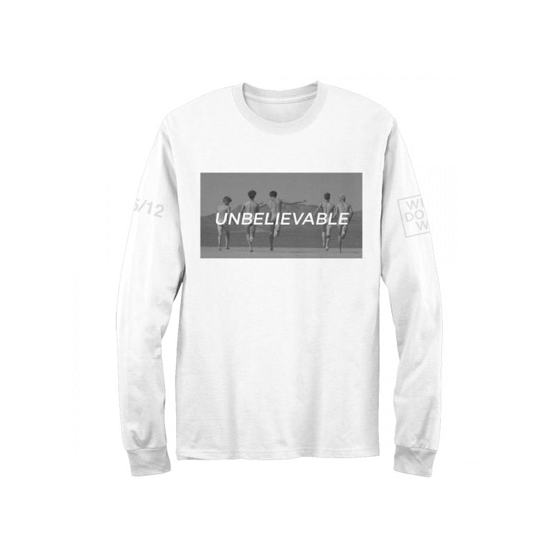 アンビリーバブル・ユニセックス長袖Tシャツ（白）