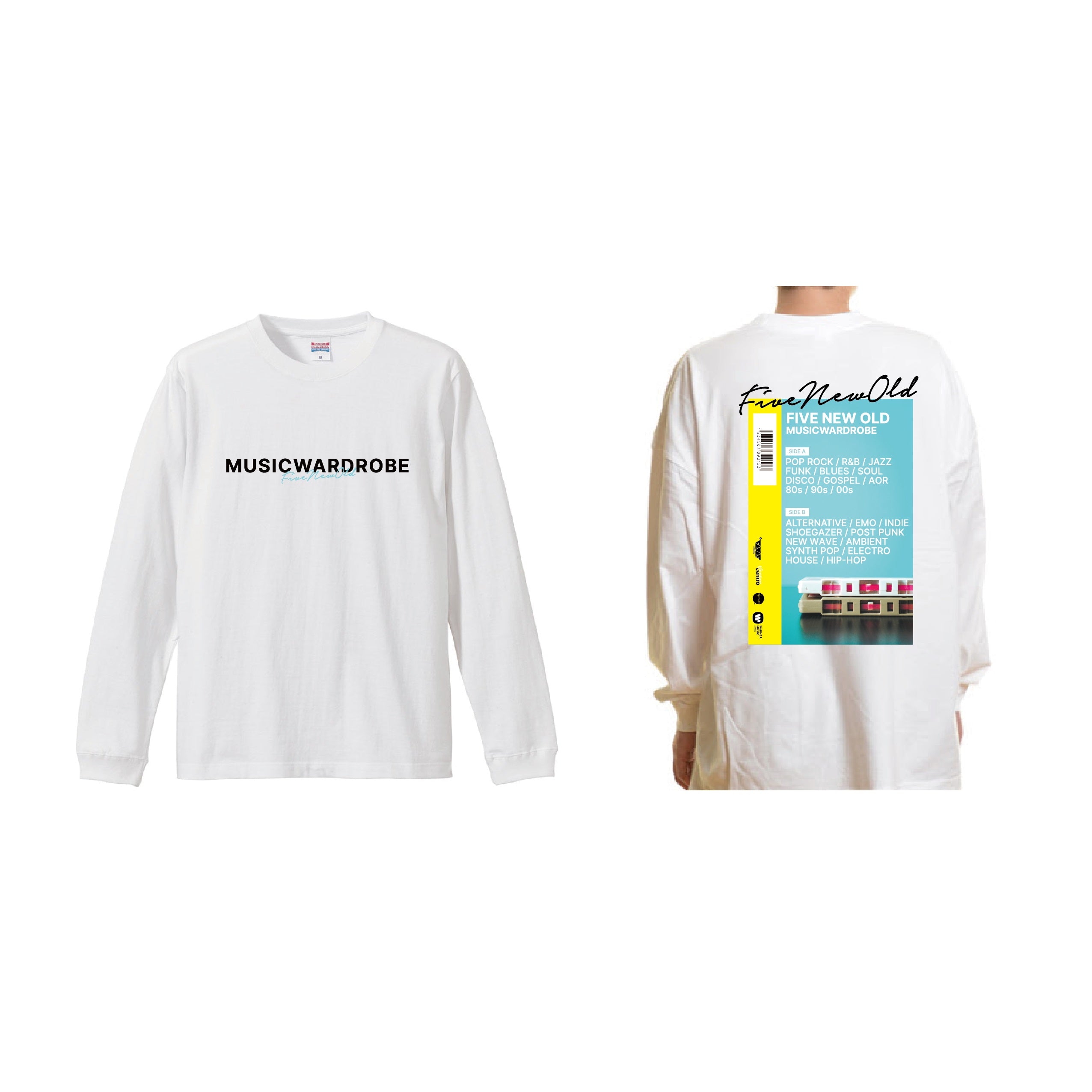 MUSIC WARDROBE Long Sleeve T-shirts [White]