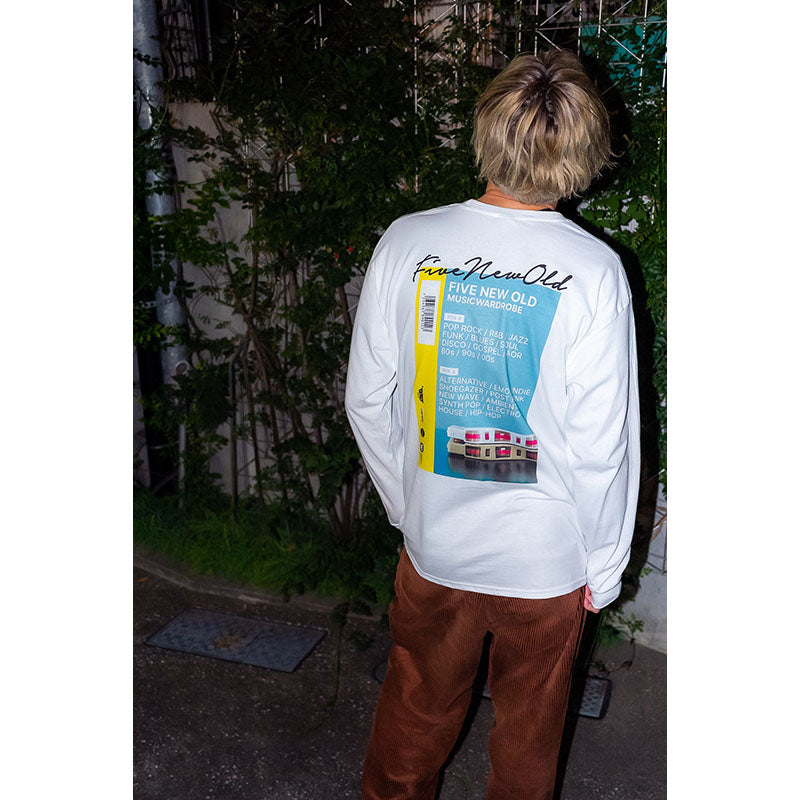 MUSIC WARDROBE Long Sleeve T-shirts [White]