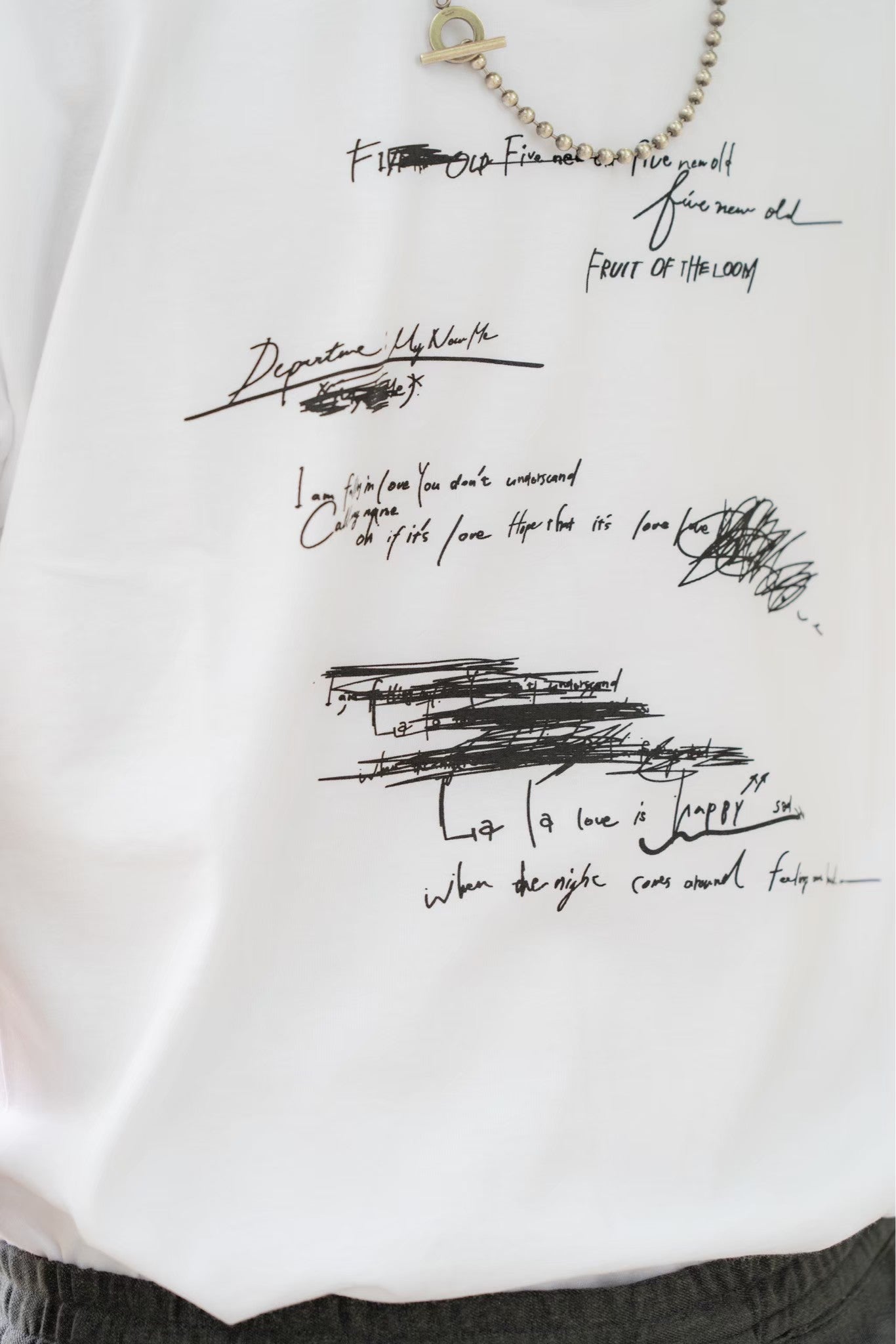 FIVE NEW OLD x FRUIT OF THE LOOM Special Collaboration T-shirts[White]