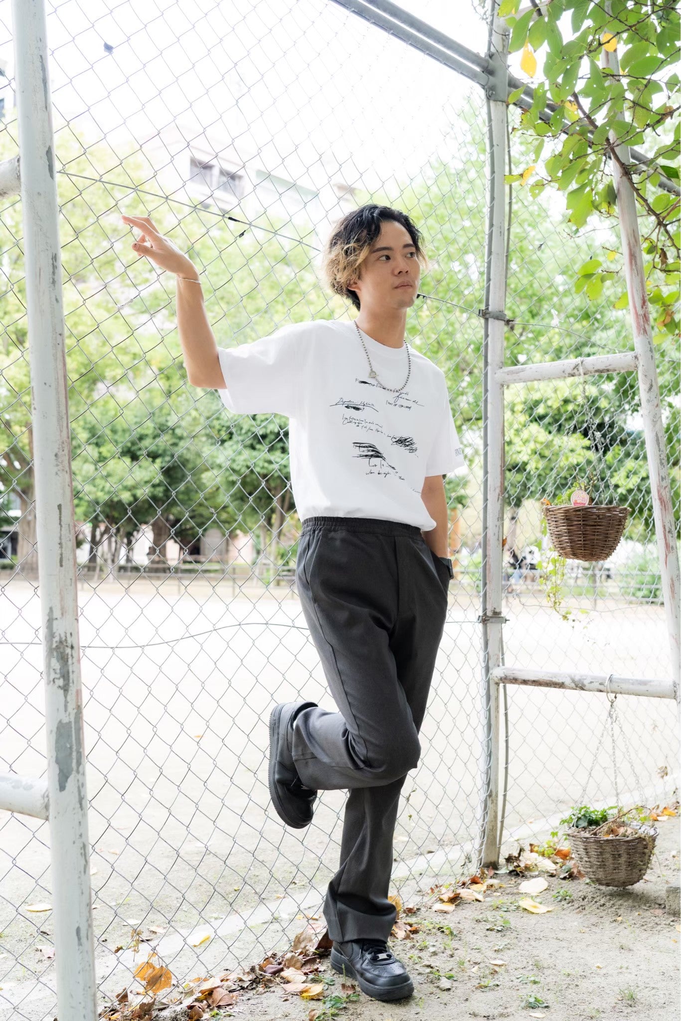 FIVE NEW OLD x FRUIT OF THE LOOM Special Collaboration T-shirts[White]