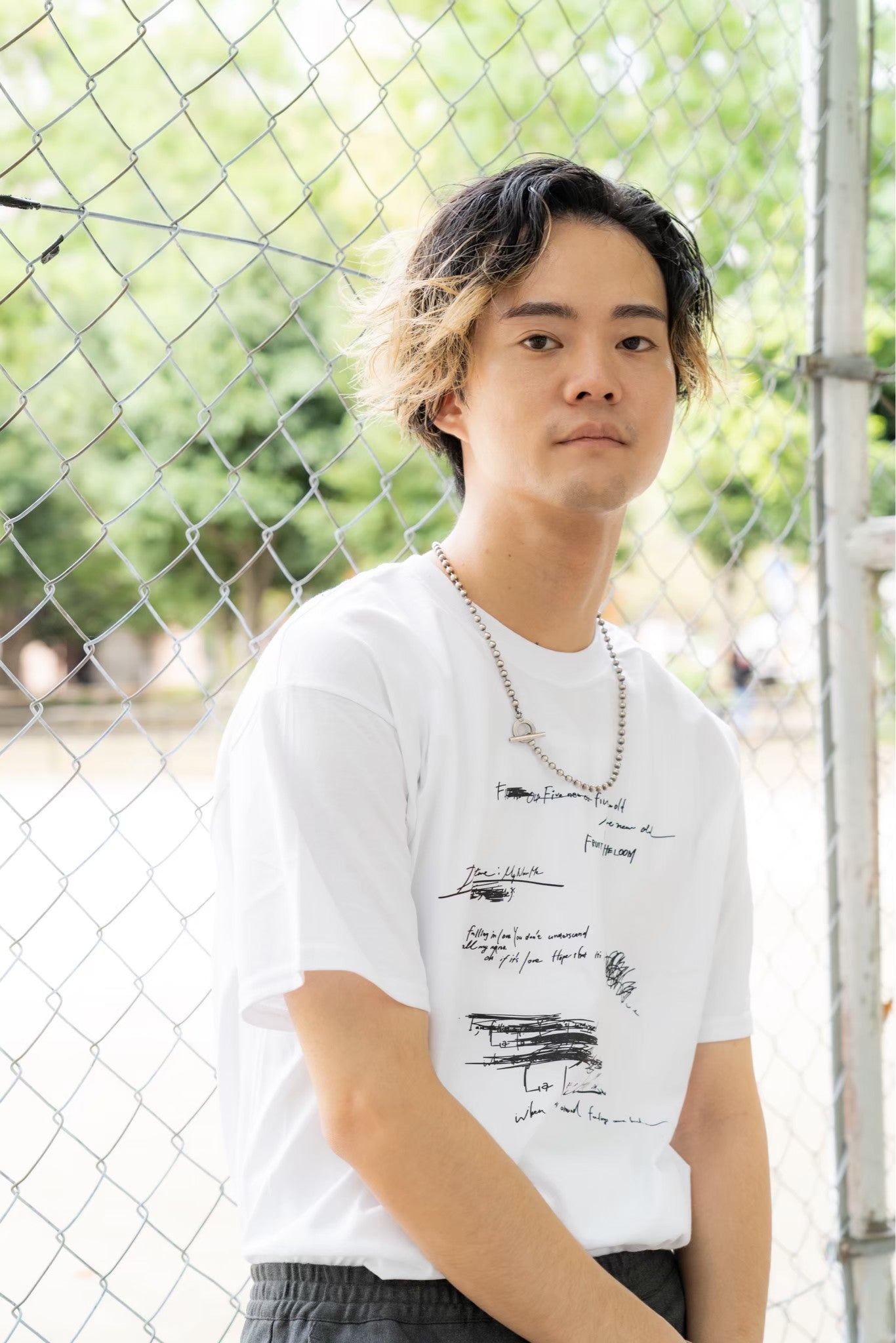 FIVE NEW OLD x FRUIT OF THE LOOM Special Collaboration T-shirts[White]